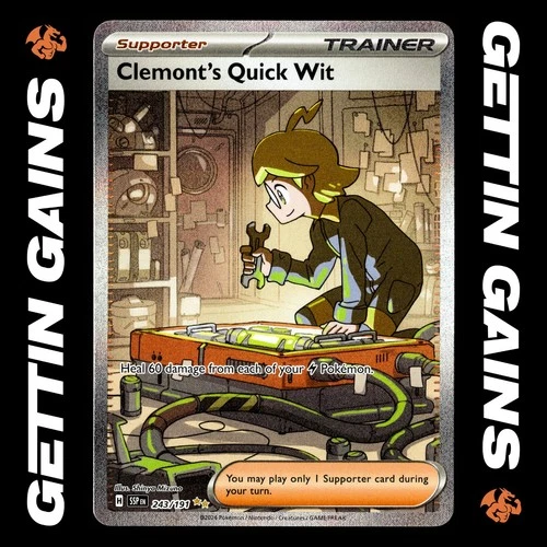 Clemont's Quick Wit - 243/191 - SIR - Surging Sparks - Pokemon Card - NM/M