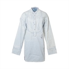 Prada 21 years Cotton Dress 40 Ladies' Blue x white P3E93 bijou button