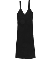 GUESS Womens Ribbed Sweater Midi Dress, Black, X-Large