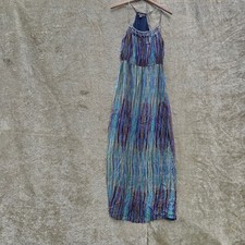 Charlie Jade Blue and Green Striped Maxi Dress