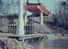 1954 35mm Slide Highway Bridge Construction Over River Pennsylvania #13603