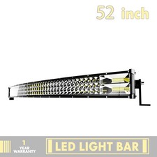 711W 52 Inch Curved Triple Row LED Light Bar Spot Flood Combo for Offroad SUV