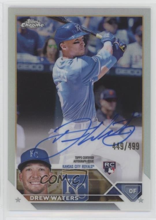2023 Topps Chrome Rookie Auto Refractor 449/499 Drew Waters #RA-DW Auto 10h2