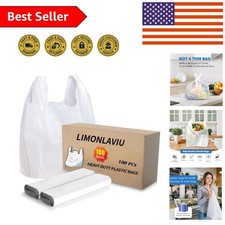 Sturdy 11.5’’x6.5’’x21’’ Plastic Shopping Bags – 100 Pack for Small Business Use