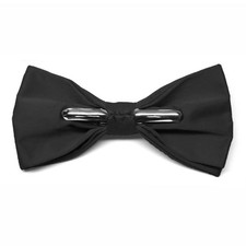 tiemart Men's Pre-Tied Clip-On Bow Tie Black