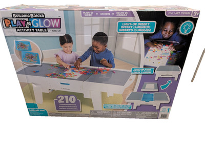 KidKraft Building Bricks Play N Glow Light-Up Table with 210 Bricks