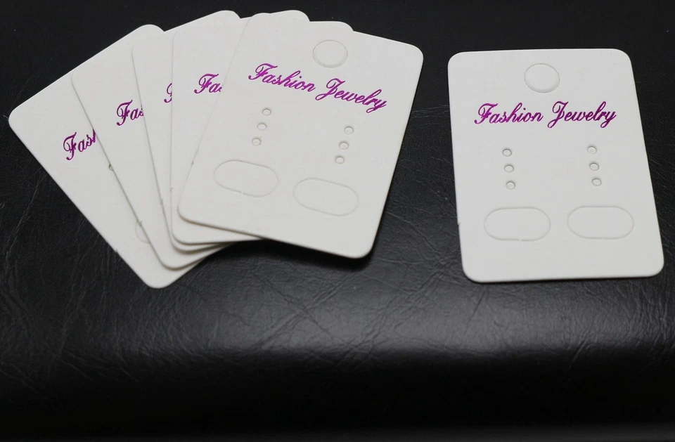 500 White Jewelry Earring Display Hanging Holder Cards 1.8"X1.2" Craft Shows - Image 4 of 4