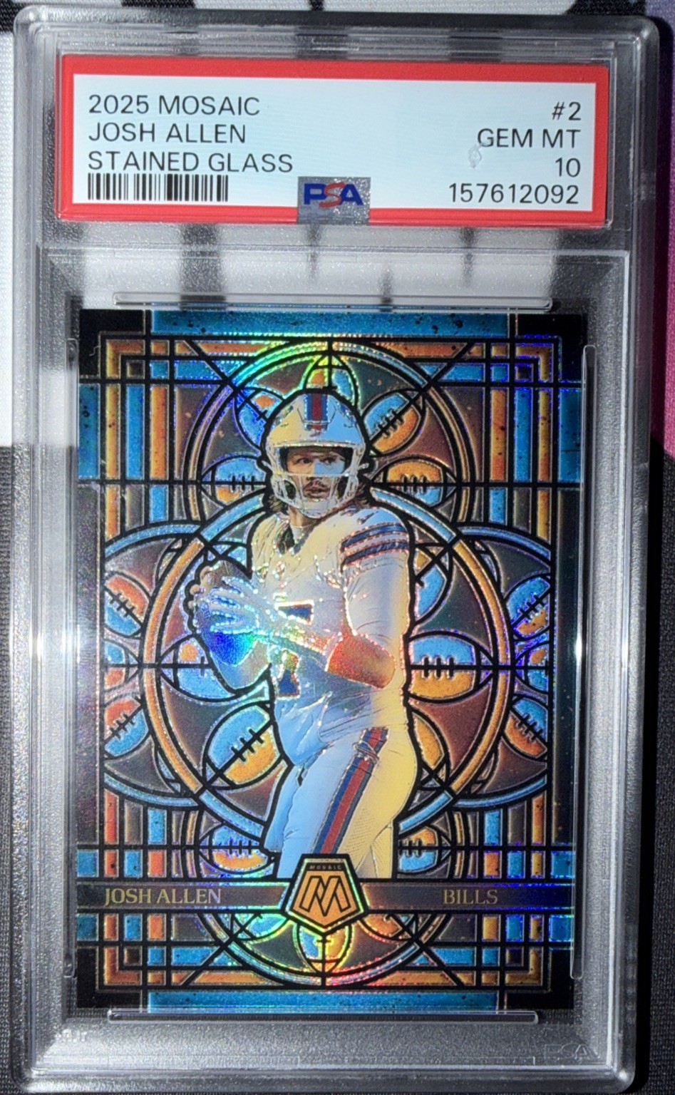 2025 PANINI MOSAIC STAINED GLASS #2 JOSH ALLEN PSA 10