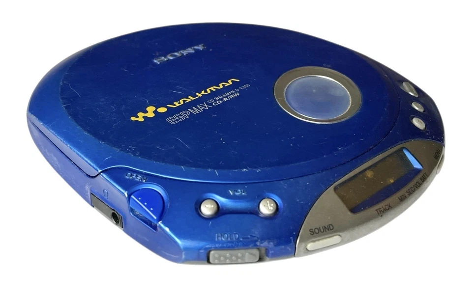 Reproductor de CD portátil Sony Walkman ESP Max D-E350 CD-R/RW azul de colección PROBADO Y FUNCIONANDO Foto 4 de 4