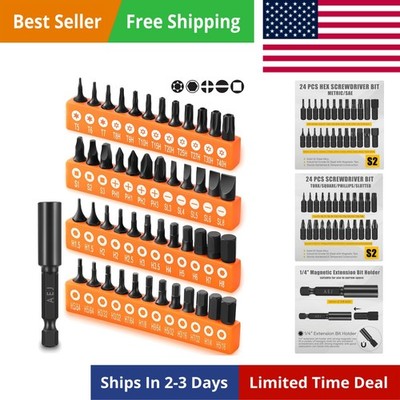 49-Pack Screwdriver Bit Set, Hex Head Drill Bit Set, Torx Square Slotted Phil...