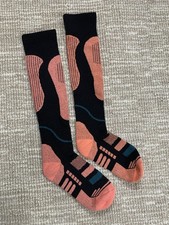 Merino Wool Ski Socks, Thermal Knee Women  s Large Size 8-10, Teal Pink Black