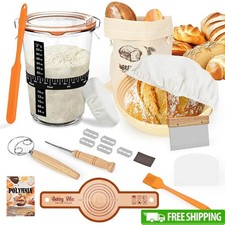 Sourdough Starter Kit W/ Jar Proofing Basket Baking Tools Set Bread Supplies New