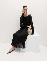 Marks & Spencer Womens Maxi Midi Dress in Black - M&S