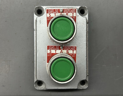 Killark XCS-0B5 X-42 Double Push Button Cover 2-Green START Explosion Proof Used