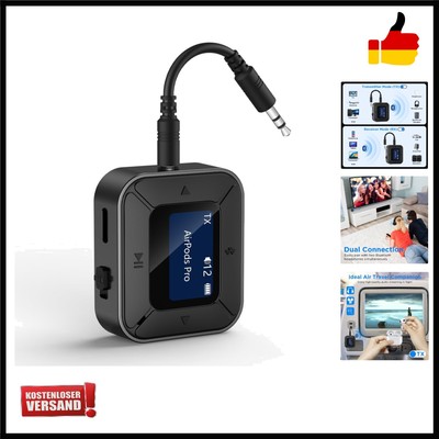 Bluetooth Sender Empfänger Flugzeug 2-in-1 Bluetooth 5.3 Audio Adapter mit 3,...