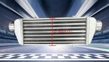 330x140x56mm Aluminum Turbo Intercooler 2.2'' inlet/outlet Tube&Fin Universal