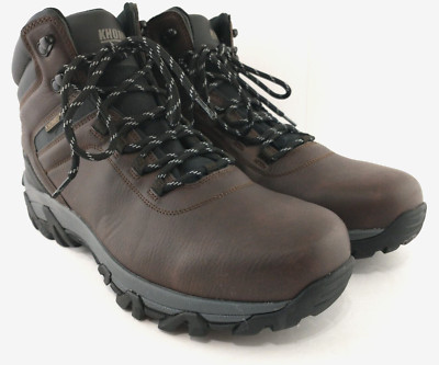 KHOMBU mens work or hiking boots shoe size 12 M brown faux leather  excellent co