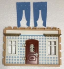 Vtg Playmobil WALL Front Door New Blue Curtains Doorknob 5300 Victorian Mansion