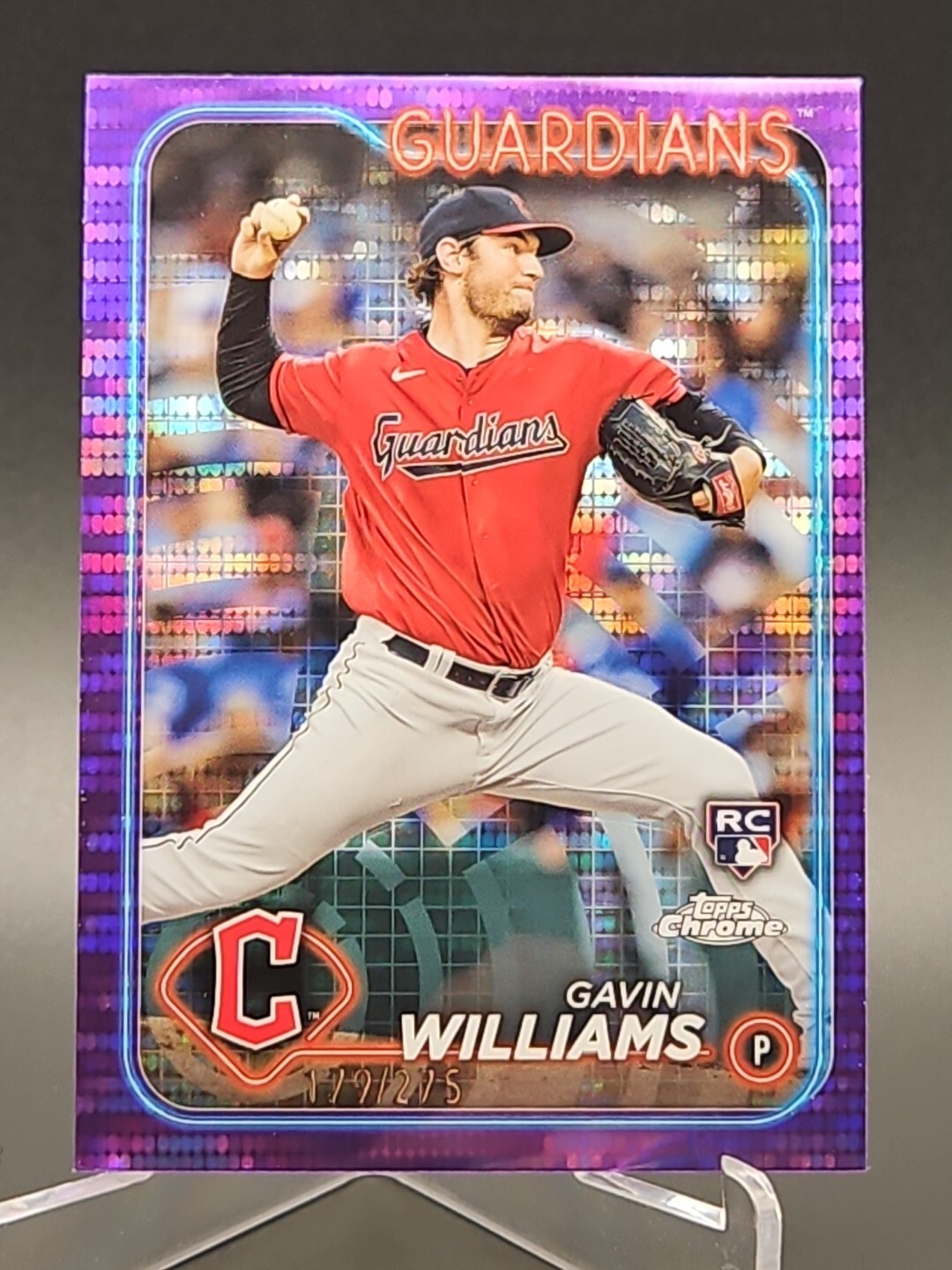 2024 Topps Chrome Gavin Williams Purple Sonar /275 #15 Rookie RC  Guardians