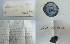 Vorphila letter Recknitz (Plaaz) 1861: Carl Noland renounces inheritance, seal