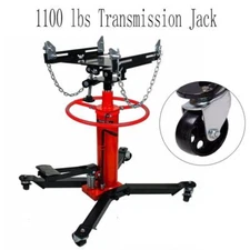 1100LBS 2 Stage Hydraulic Transmission Jack 360°Swivel Wheels For Car Lift Red