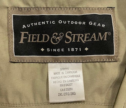 Field & Stream Fishing Vest Size 2XL Full Zip Several Pockets Tan & Brown EUC - Picture 2 of 7