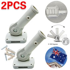 2PCS Adjustable Flag Pole Staff Flagpole Holder Windsock Pole Wall Mount Bracket