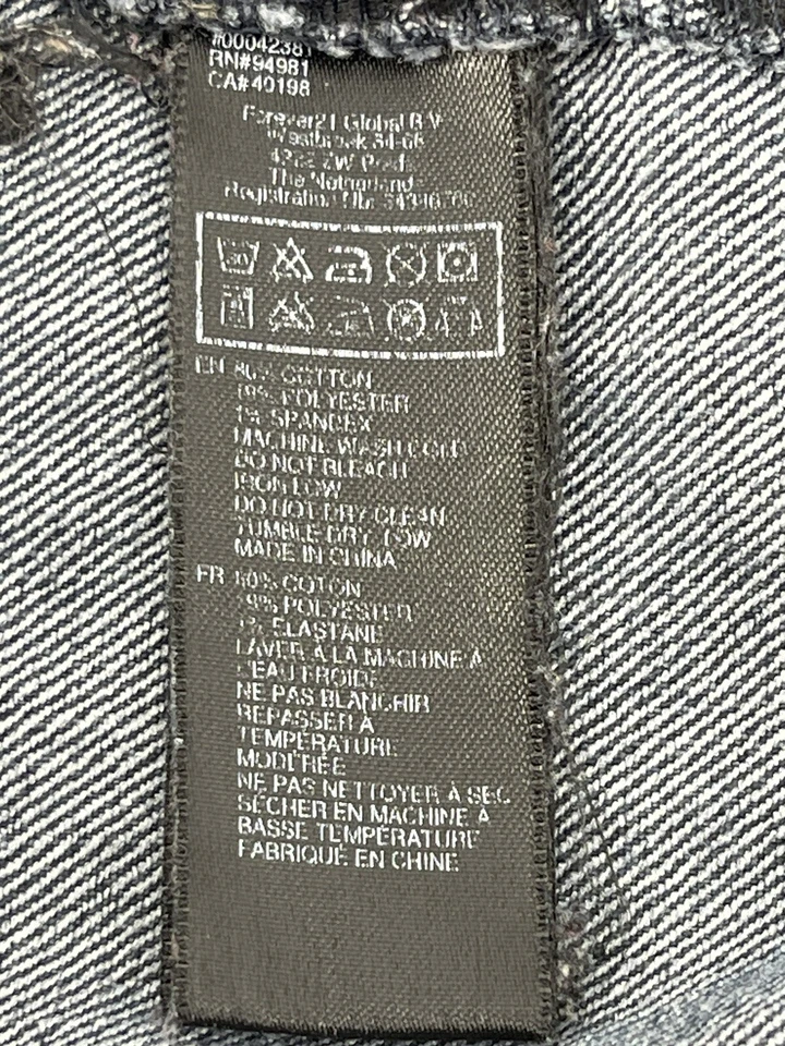 Pantalones Cortos Forever 21 + Talla Grande Jean Elastizados Para Mujer Talla 16 Azul Denim Mod Rise Foto 4 de 4