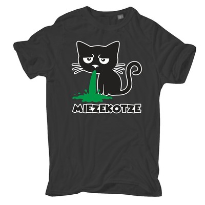 Übergrößen 3XL bis 8XL T-Shirt Miezekotze Katze Cat Wortwitz Meme Funny Spass 