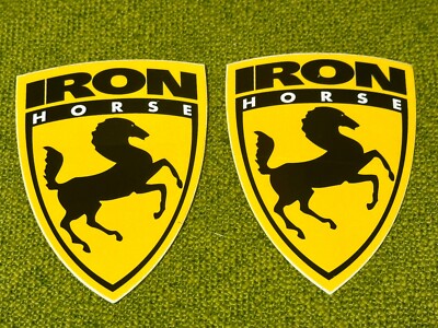 x NOS 2”X 3” Vintage IRON HORSE Bicycle HEAD BADGE Decal Sticker  AUTHENTIC