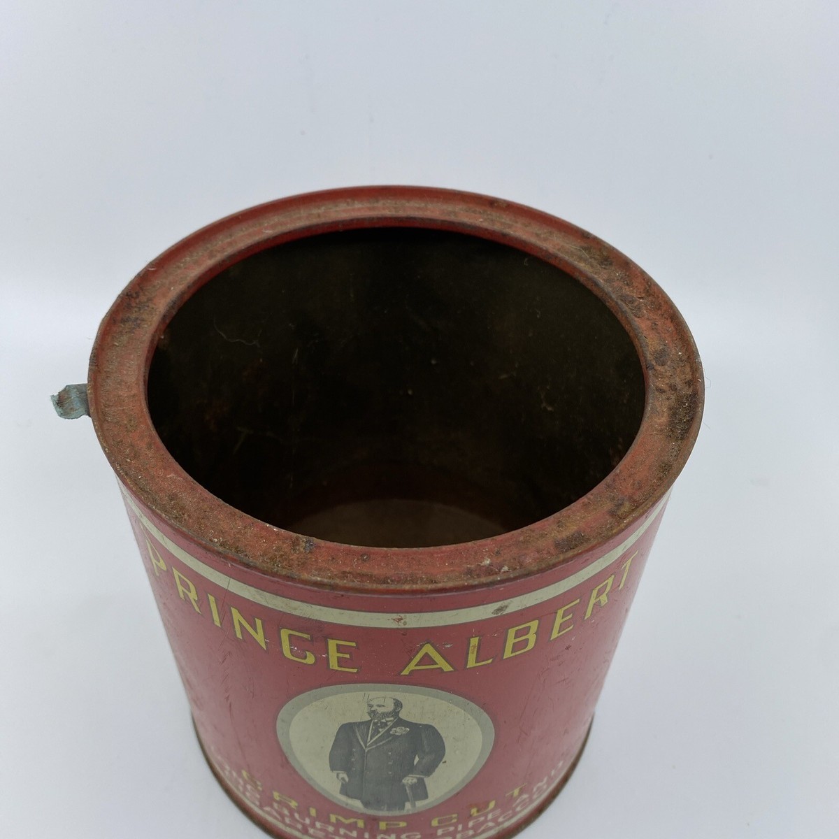 PRINCE ALBERT TOBACCO CAN CANISTER TIN crimp cut OLD VINTAGE ANTIQUE empty 