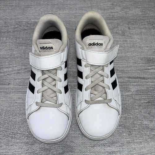 Adidas Grand Court White Sneakers Youth Size 3 Athletic School Shoes AGW6521 - Picture 3 of 9