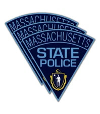 3" Non-Reflective Massachusetts State Police Logo Sticker Decal - 3 Pack