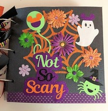 HALLOWEEN NOT SO SCARY SCRAPBOOK ALBUM PAPER PIECING JOURNAL 8X8