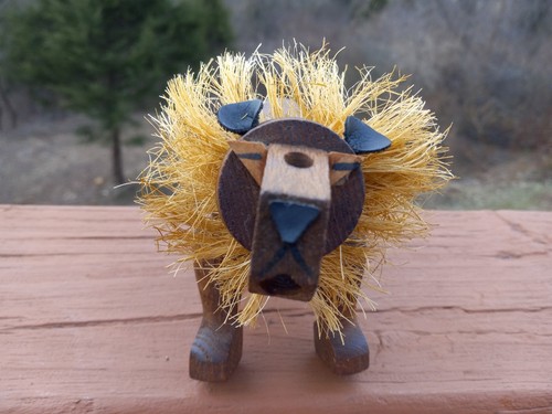Figura Articulada León Teca Danés Vintage Retro MCM - Imagen 3 de 9