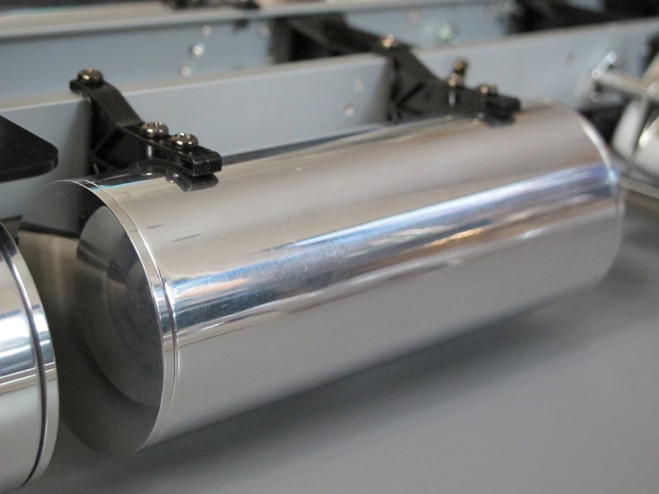 Pair 4 inch Aluminum Tamiya RC 1/14 Semi Tractor Truck King Hauler Fuel Gas Tank - Image 4 of 4