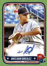 WIKELMAN GONZALEZ RC AUTO 2024 Onyx Vintage /50 On Card Autograph Gree ID:100944