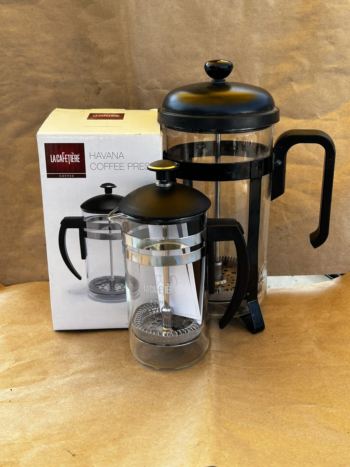 French Press Set — Small one Is NIB Large One Is Used