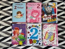 2nd Birthday 2 Today Greeting Card Boys Girls Disney Badges Second Cards
