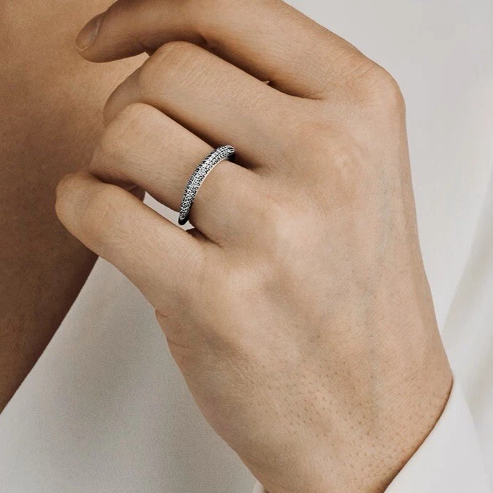 GEORG JENSEN Offspring Ring: Pavé Diamonds/Sterling Silver Sz 7-8 US (56-57 EU) - Image 3 of 4