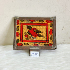 1920s Vintage Papagei Rückwärts Glas Malerei Rahmen Mit Spiegel Sammler PP161