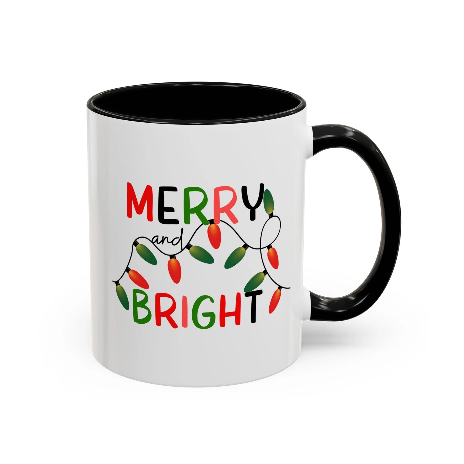 Merry and Bright Christmas Accent Coffee Tea Mug
