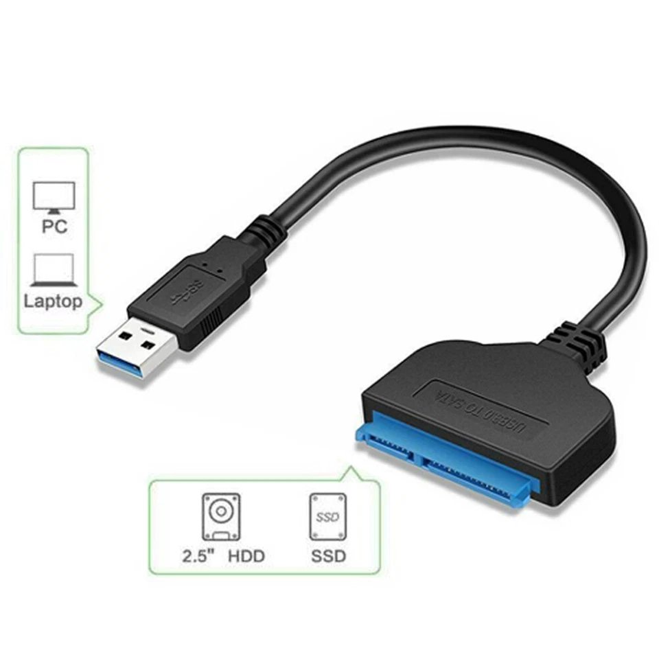 H09 USB 3.0 To SATA Cable USB SATA 7+15 Pin Converter For 2.5 Inch Hard Drive - Image 3 of 4