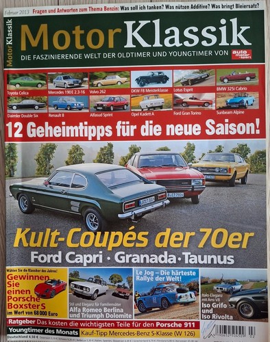 MotorKlassik - Februar 2013 - Ford Capri - Granada - Taunus - Kult-Coupés d. 70