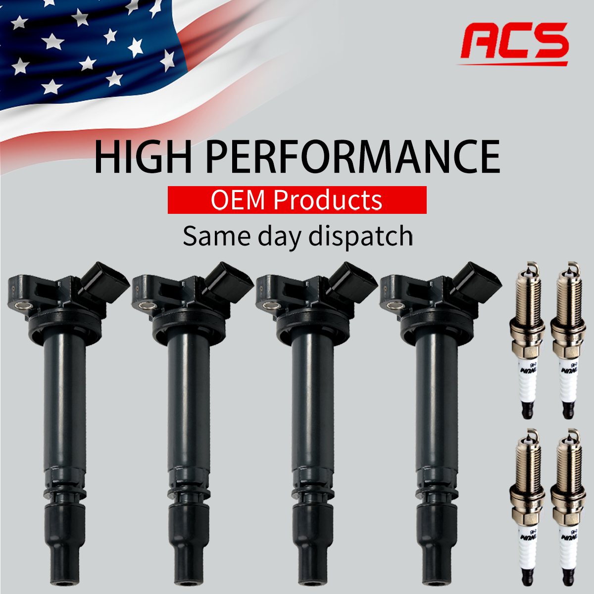4X Upgrade OEM Ignition Coil + 4X Iridium Spark Plug for Toyota Lotus 1.8L UF314
