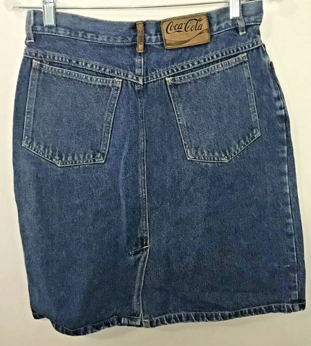 VINTAGE 80s COCA COLA Denim Gonna da donna S Blue Jean 28\