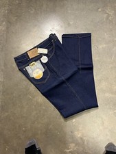Vtg Lee Riders Dark Indigo Blue Jeans Straight Leg Deadstock USA Made 33 X 36