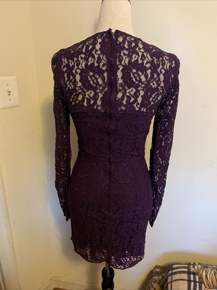 dolce and gabbana purple lace dress Dolce & Gabbana Women’s Purple Lace Dress With Separate Lining Short Size 2