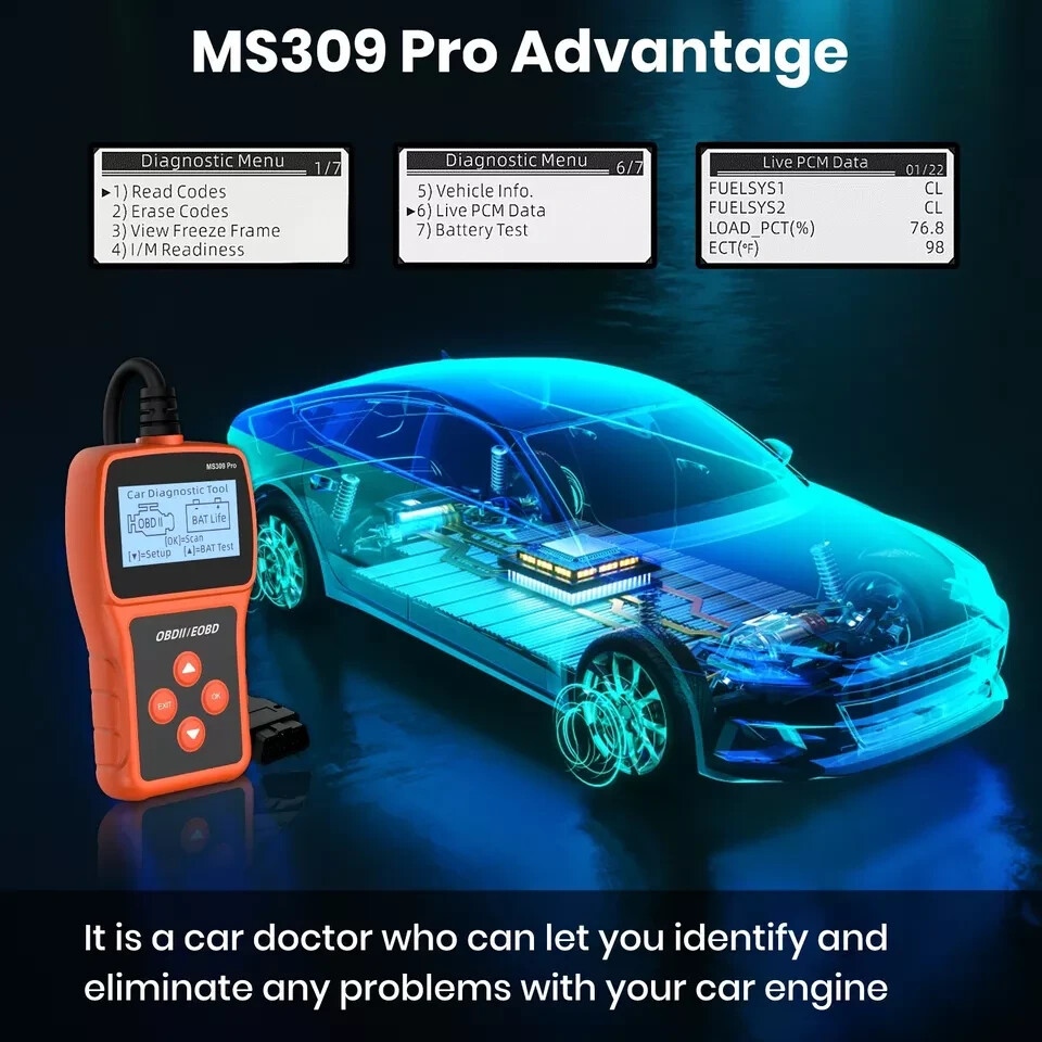 Automotive OBDII Scanner Code Reader Car Check Engine Fault Diagnostic Tool