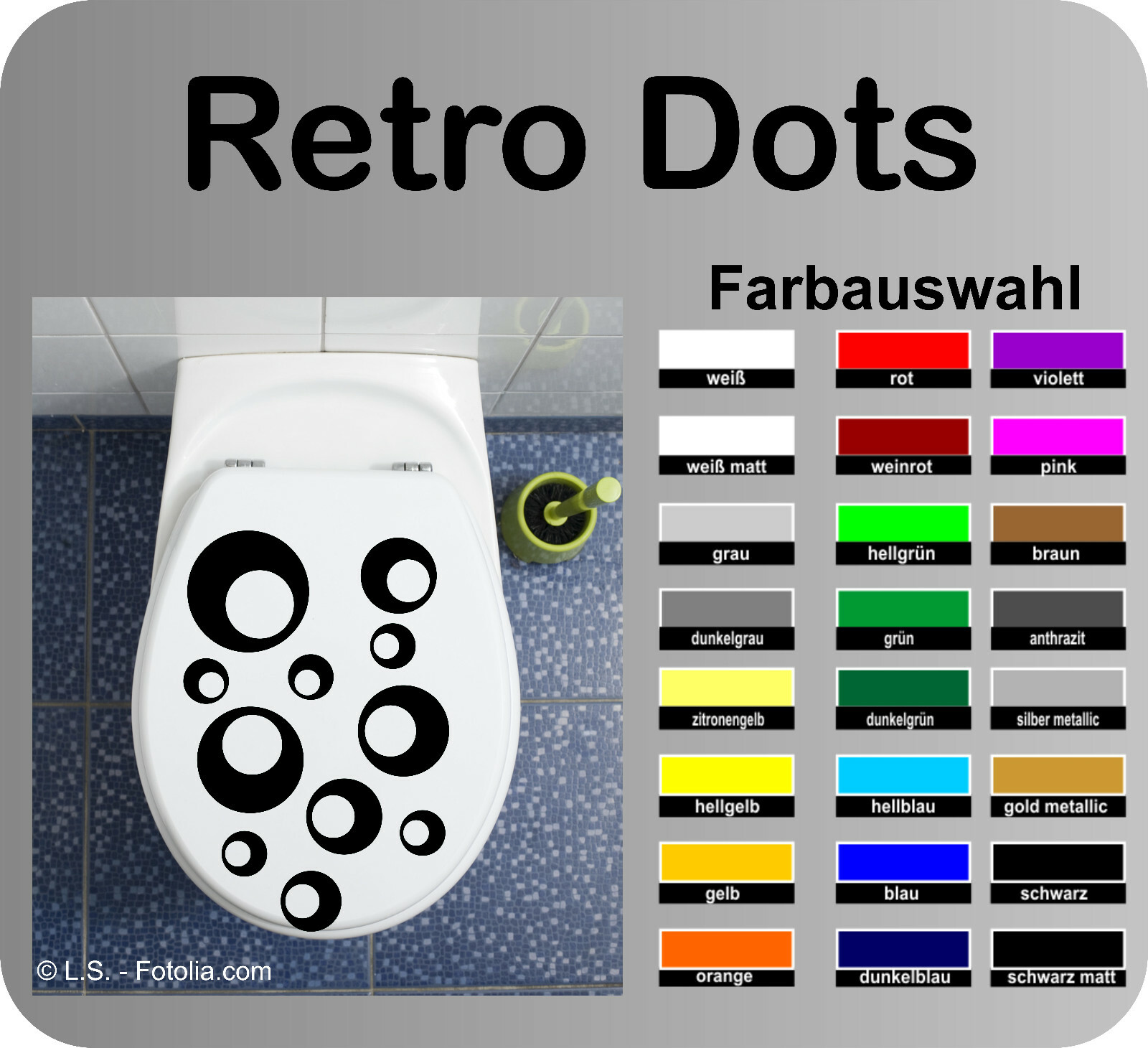 WC Aufkleber Schmetterlinge Mit Seifenblasen - Lila/Schwarz Vinyl Toilettendeckel Deko